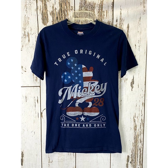Hanes Tops - Disney Patriotic Mickey Cotton Navy T-Shirt